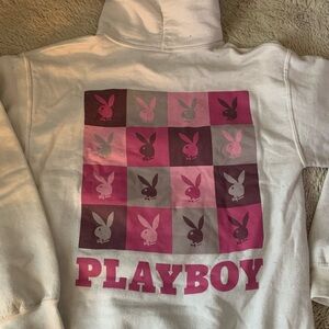 Playboy Hoodie - Pink and White